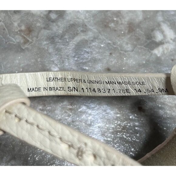 Tory Burch Phoebe Logo Thong Leather Flat Sandal in Ivory - Size 9M - Picture 8 of 9